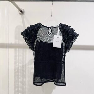Authentic Dior Black Lace Blouse